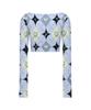 Kwajipyuliti Chrome Argyle Crop Top (Blue)