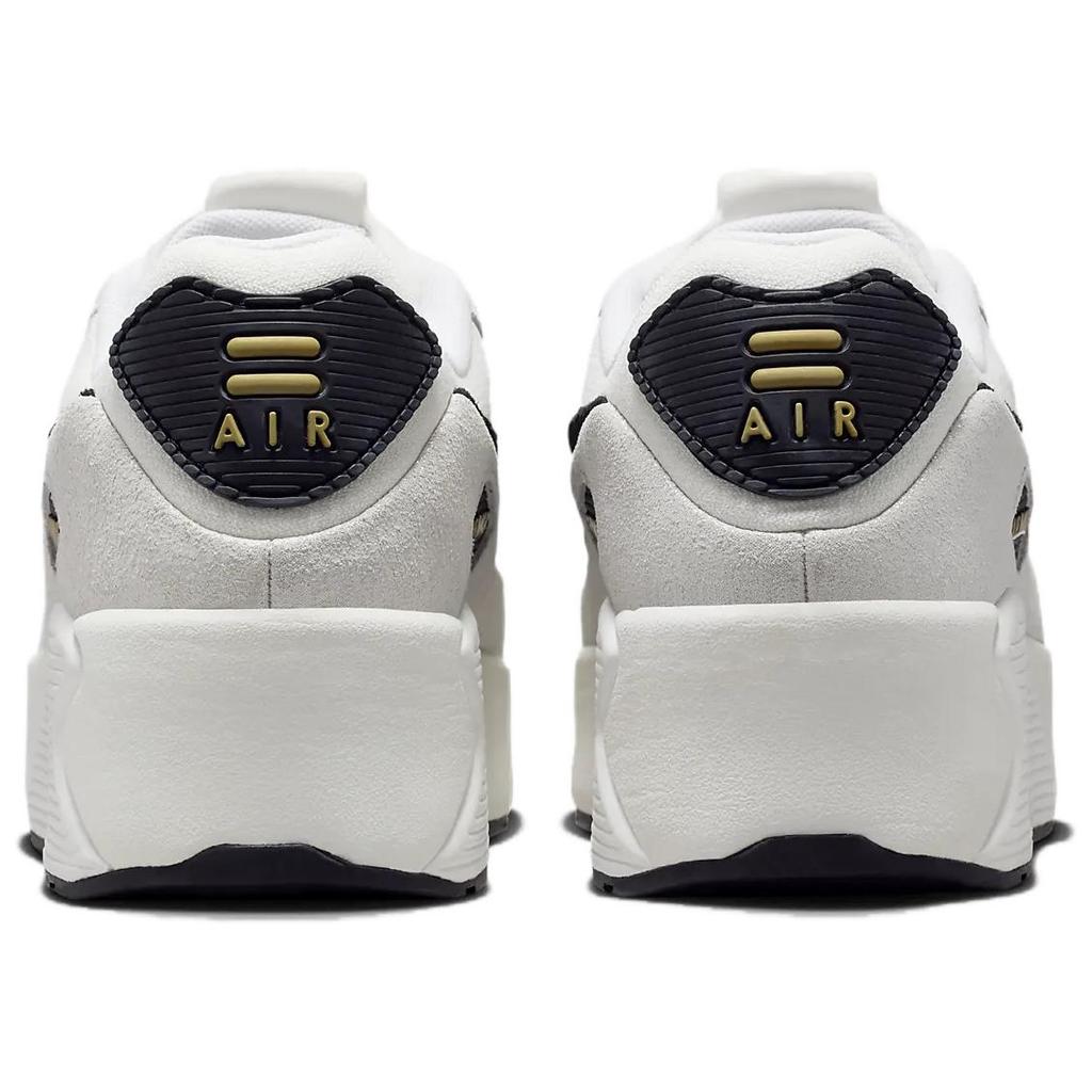 Nike Air Max 90 LV8 White Metallic Gold Black Women's Sneakers Casual Shoes HQ3497-100