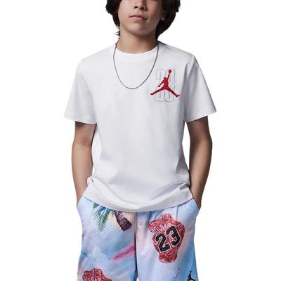 T-Shirt Triangle Offense Casual Crew Neck Short Sleeve Kids Tops White II3102-100