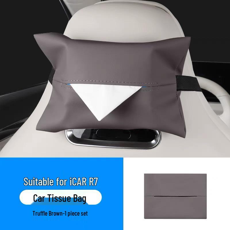 Nappa Leather Car Seat Back Armrest Tissue Holder M9