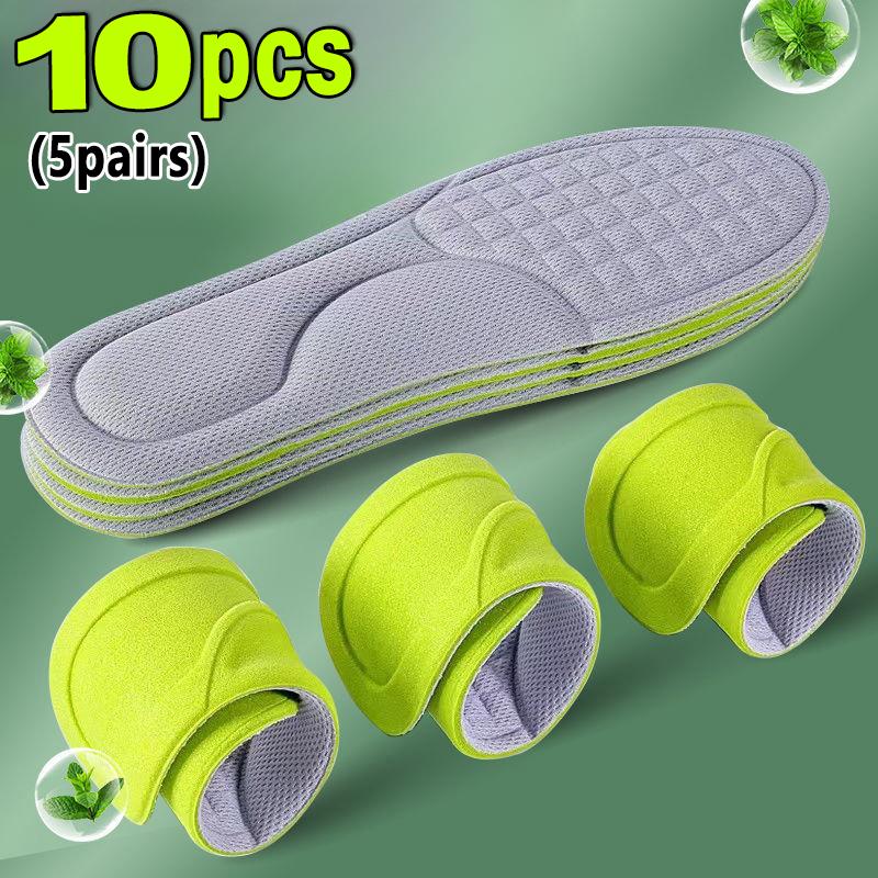 2/12pcs Nano Memory Foam Insoles Unisex Soft Sports Running Shoes Inserts Sweat-Absorbing Deodorant Cushion Shoe Sole Paddings