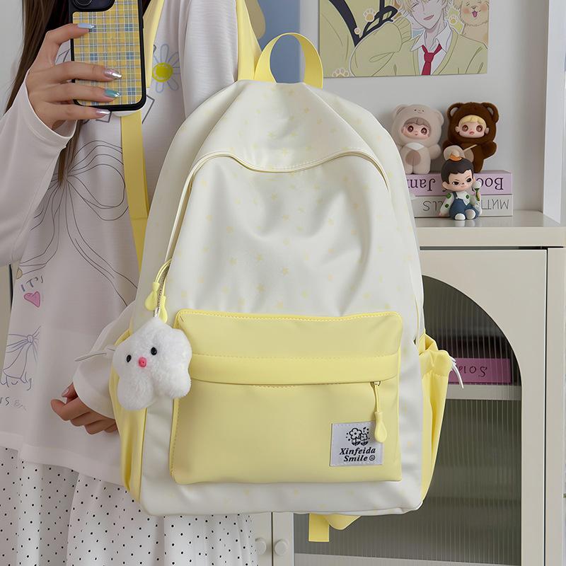 Schoolbag Japanese Simple Star Printing Student Schoolbag College Style Small Fresh Casual Light Large Capacity Backpack Tide