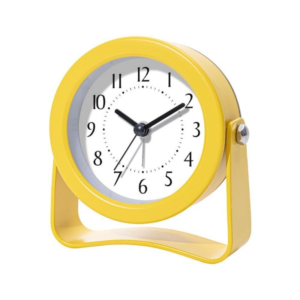 Creative Silent Mechanism Alarm Clock Rotating Bracket Loud Sound Desktop Clock with Night Light Electronic Clock Bedside Use