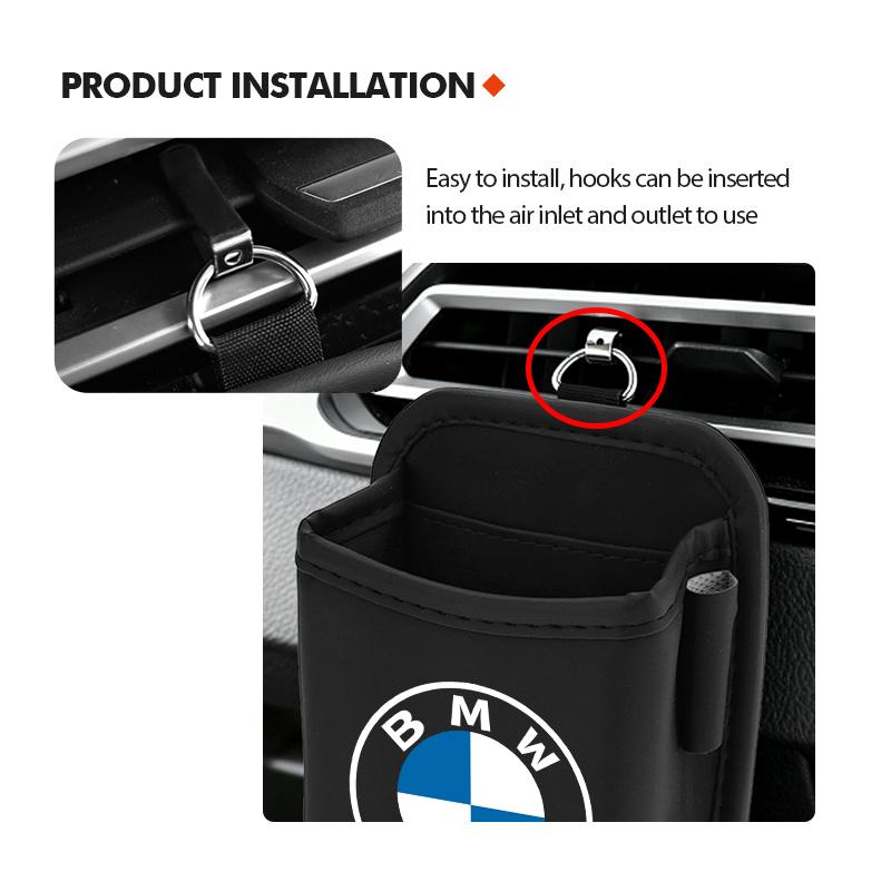 For BMW 5 E39 Car Air Vent Storage Pocket Phone Holder Coin Key Card Organizer For BMW M F10 F20 F30 F40 F15 F25 F26 F31 F49 E62 E83 E84