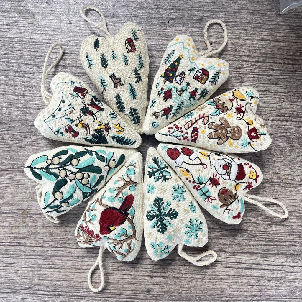 1 Stück DIY Herzförmige Handgemachte Stickerei (Materialpaket), Geeignet für Stickanfänger