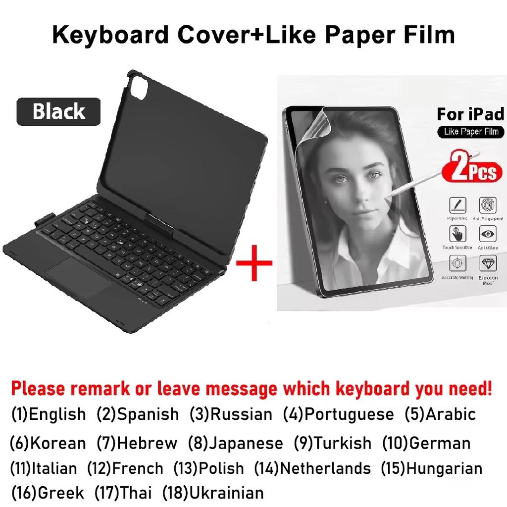 Magic Keyboard Case For iPad Air 11 13 M2 ,For iPad Pro 11 12.9 Air 4 5 10.9 iPad 10.2 7/8/9th 10th Gen Funda Cover Keyboard
