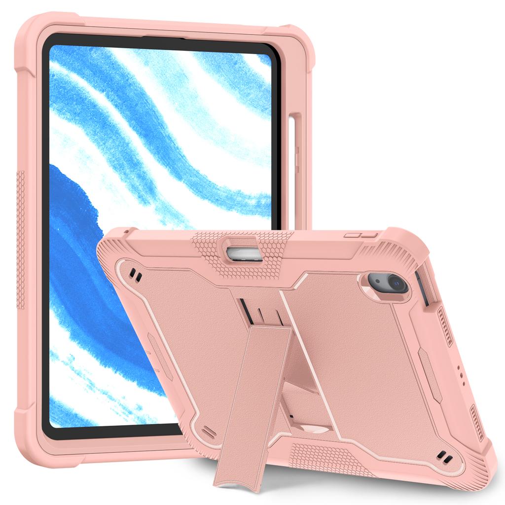 For iPad Air 11 (2025)/(2024) Case Silicone+PC Tablet Cover with Stable Kickstand