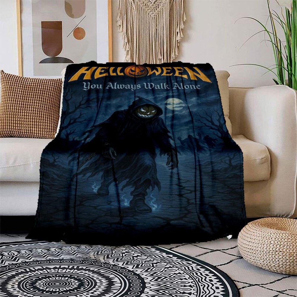 

Helloween You Always Walk Alone Poster PrintBlanket Flannel Throw Blanket for Sofa, Bed, Travel, Camping, Office 100x150cm