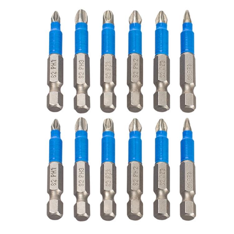Impact Magnetic Crossed Bit PH2 Bit Steel Crossed Head Drill Bit Screwdriver Bit 1/4 Hex Shank Nonslip