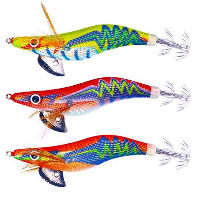 1PCS Octopus Bait Wood Shrimp Lures 10.5cm 12.2g Squid Hook Sea Lifelike Artificial Tackle