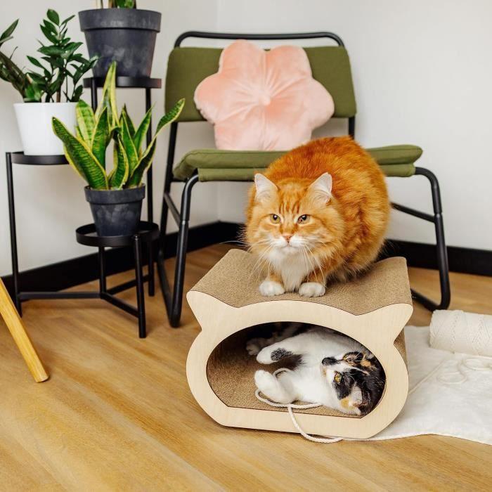 Cat Scratching Post - CREATIVE PETS - 37x36x23 Cm - Cardboard House - Furniture Protector - Durable