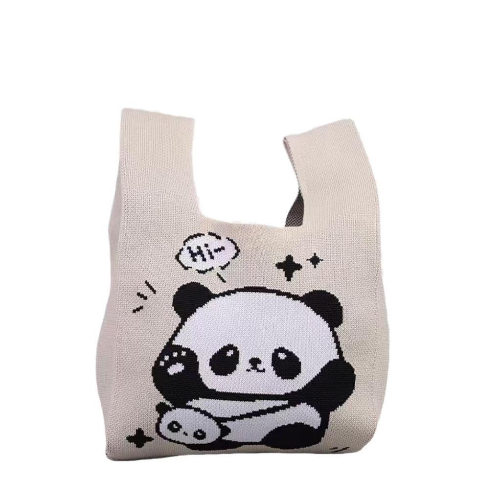 Cartoon Souvenir Hand-Carry Tote: Knitted Bag for Gifts, Candy, or Travel – Stylish and Spacious
