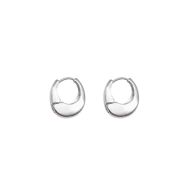 Geometric Plain Ring Metal Earrings Femininity Light Luxury Niche Design High-end Stud Earrings Cold Wind Ear Jewelry