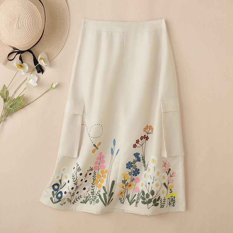 ZANZEA Women Floral Print Casual Elastic Waist Loose Skirts