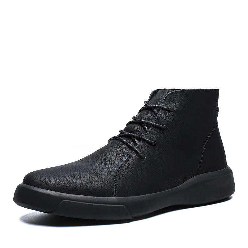 

Men s high-top casual and fashionable shoes, 100% cowhide walking shoes, loafers, breathable men s boots, ankle boots 42