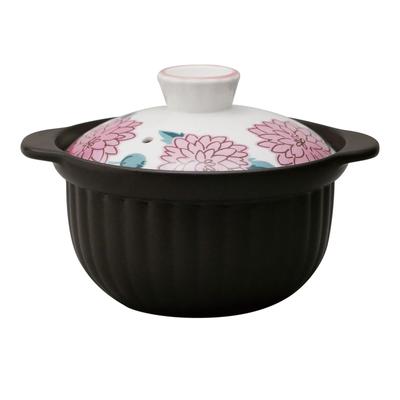 Glina ryżowa 2 otwarte mikrofalowe kwiatowe Peon garnek, filiżanki, płomień, kompatybilny, ok. 20cm, Thermatec, wzór, 7223-0710