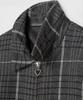 Beyond Closet [Collection Line] Vintage Detail Wool Check Riding Jacket Grey