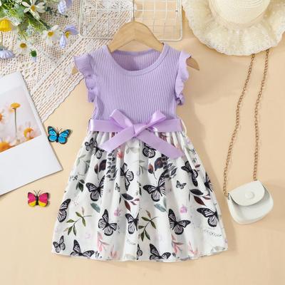 2024 Girls' Summer Sleeveless Princess Dress with Digital Print