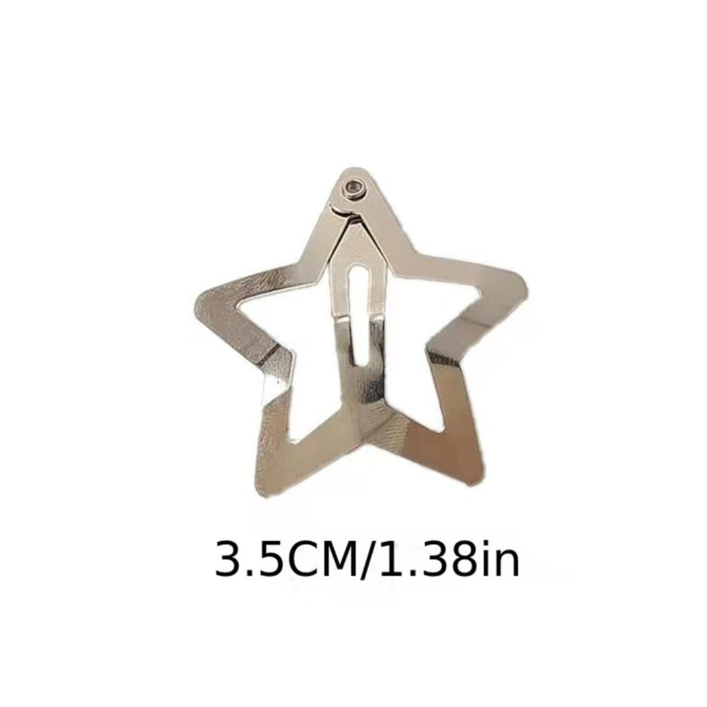 50pcs Silvery BB Clip Cute Star Shape Hair Clip Women Simple Metal Snap Clip Headdress Hair Jewelry Accessories