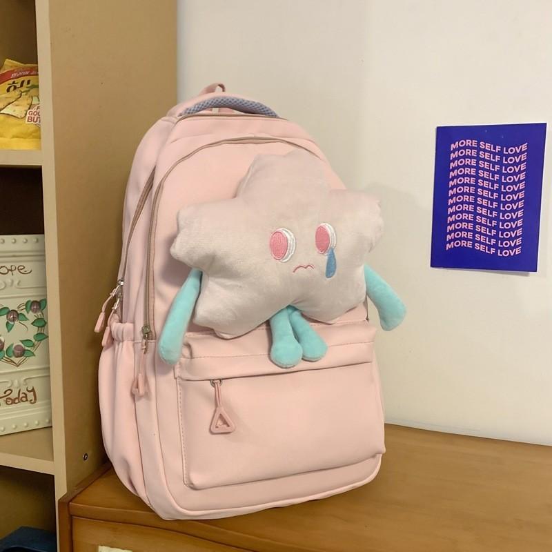

Spacious 36-55l Capacity Canvas Backpack For High School Boys Waterproof рожевий