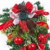 Weihnachtsband Glocken Auf dem Kopf stehender Baum Girlande Türhänger, Weihnachtsschleife Tannenzapfen Rattan Dekorative Wandhänger