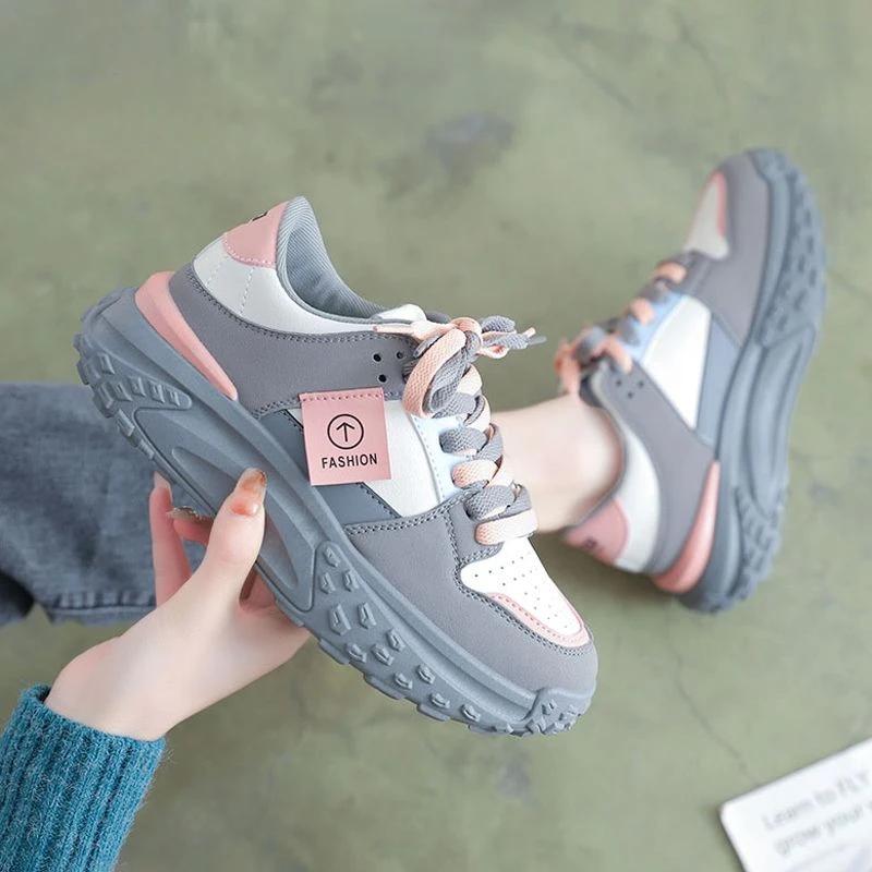 Fashion Athletic Lace Up Sneakers Running Sports Low Women Footwear High On Platform New In Autumn Offer Trends 2024 CasualLadies Shoes