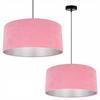 Lampe suspendue, Lustre de plafond, Chrome, Abat-jour en velours