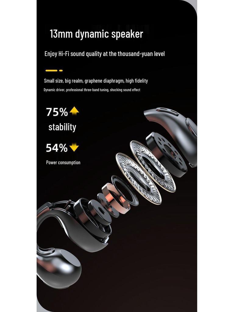 JX80 Cross-Border Bluetooth Air Conduction Binaural In-Ear Sports Headset - Mini, Comfortable, Wireless.