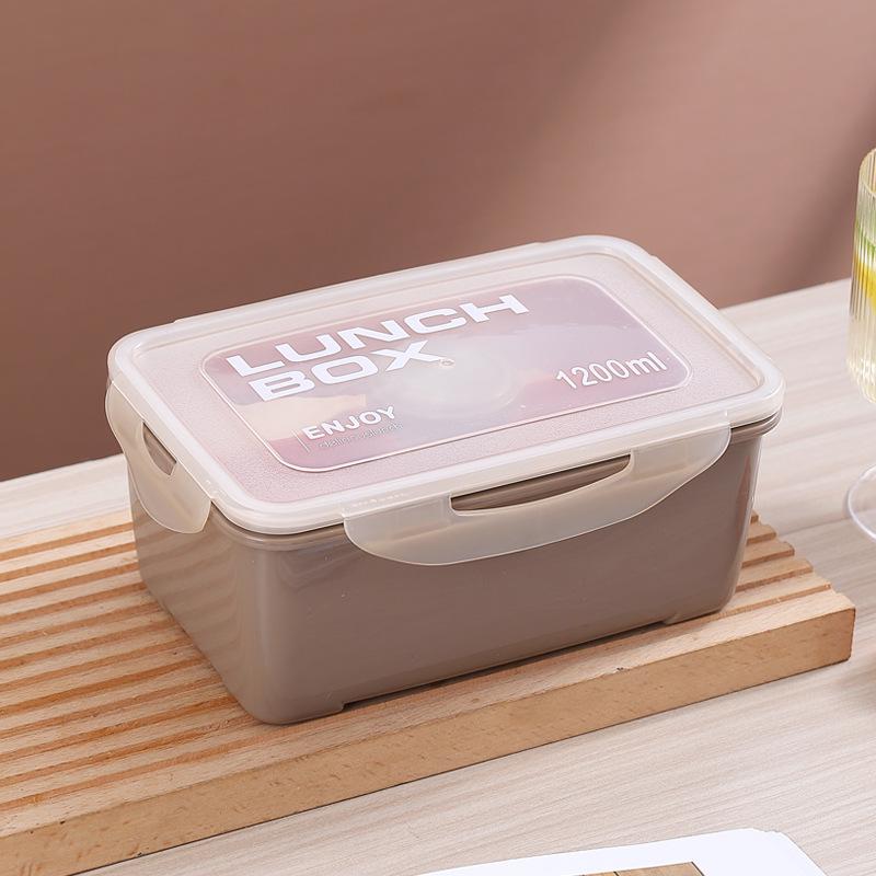 Microwavable Japanese-Style Wheat Straw Lunch Box Set with Compartments for Students and Office Workers