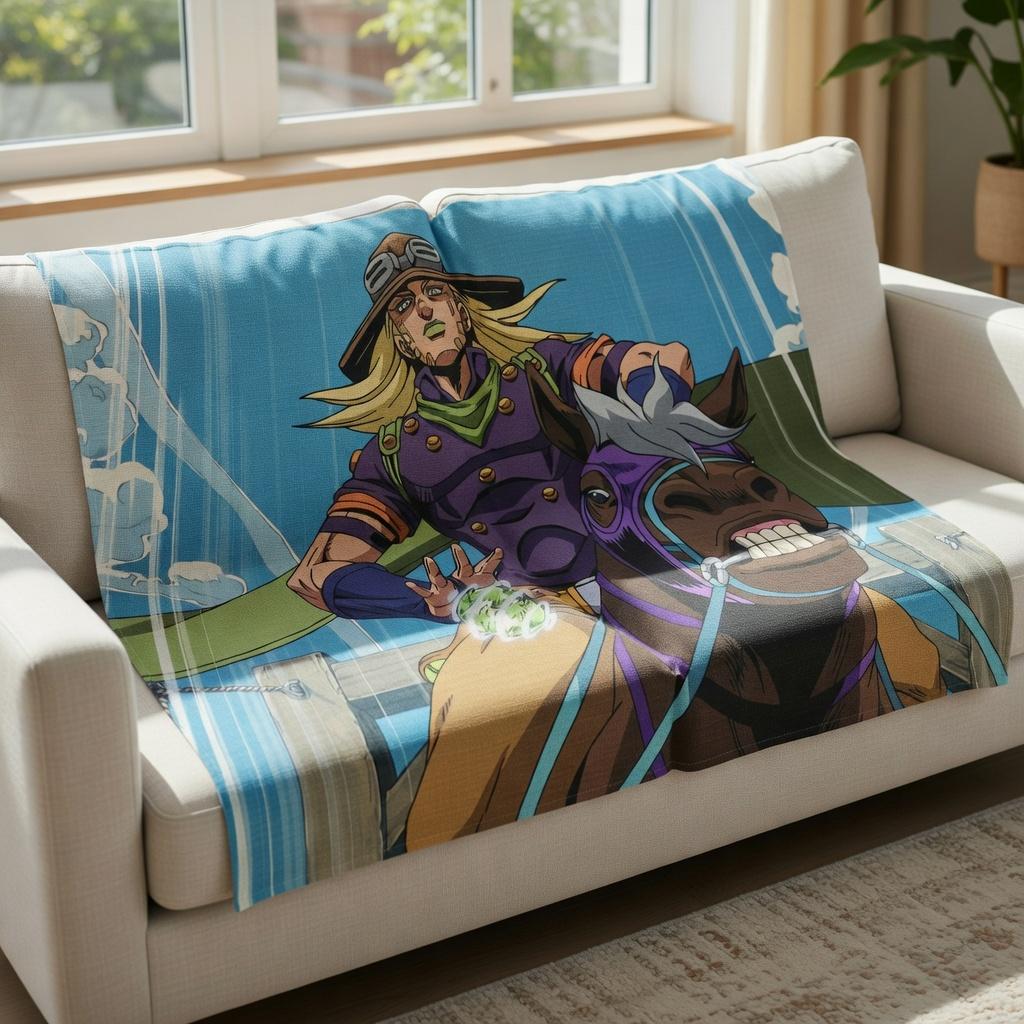 Anime Cowboy Tapestry Horse Rider Wall Hanging Aesthetic Retro Manga Room Decor For Bedroom Dorm College Cool Wall Art Backdrop