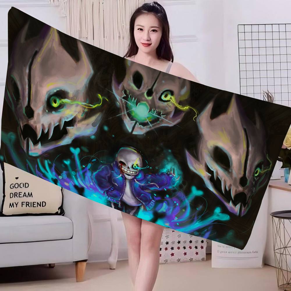 Anime Designs Game Undertale Microfiber Printed Beach Towel Mountain Climbing Yoga Beach Swimming Running Absorbent Soft Towel