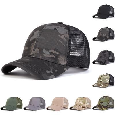 Summer Checkered Mesh Hat Casual Breathable Adjustable Cotton Hats Men Outdoor Sports Cap UV Protection Caps
