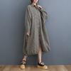 YYFS Women's Fashion Spring Fall Plaid Print Long Sleeve POLO Neck Loose Waistline Casual Dresses