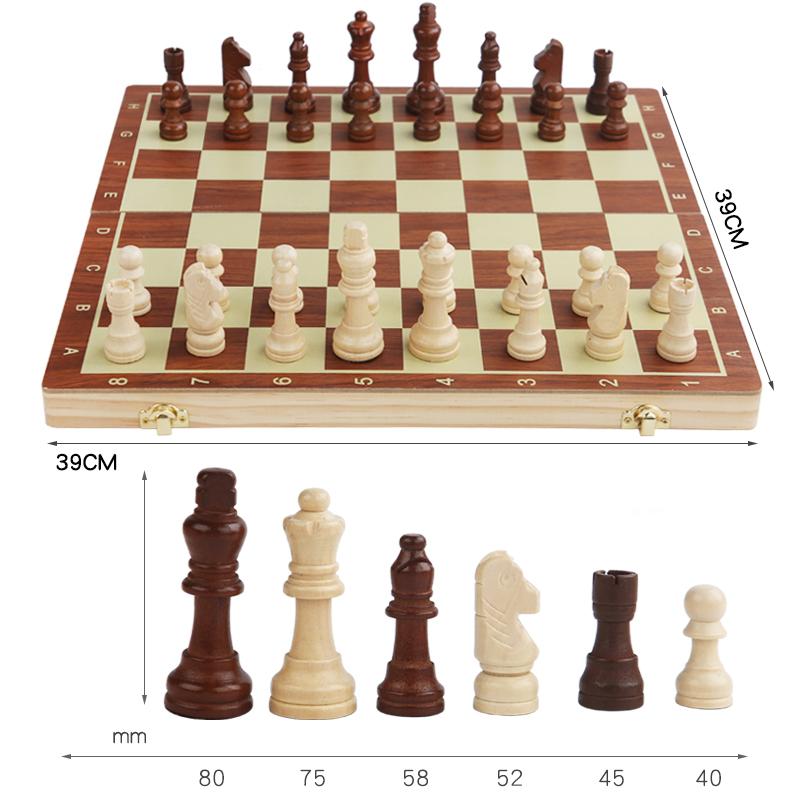 Magnetic Foldable Chess Set High Grade Wooden Chess Game Board Large/Small Size Strategic Thinking Folding Board Game for Party