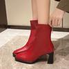 Ankle Boots for Women High Heels Dress Shoes for Woman Chunky Luxury Pumps 2025 Winter Designer Chelsea Botas De Mujer