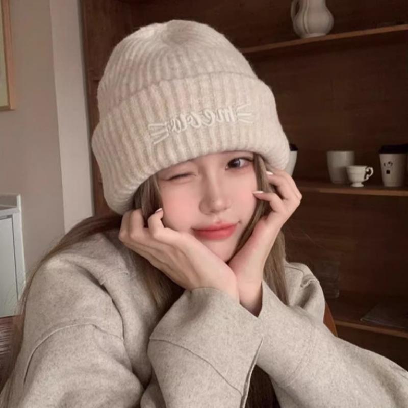 Autumn And Winter Pile Hat Fashion Wool Knitted Hat Loose Large Head Circumference Show Face Small Versatile Casual Cold Hat