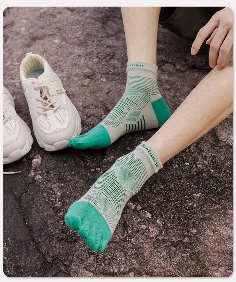 Herren- und Damen COOLMAX Zehensocken Schnelltrocknend Atmungsaktiv Schweißabsorbierend Wadenlang für Fitness und Outdoor-Laufen.