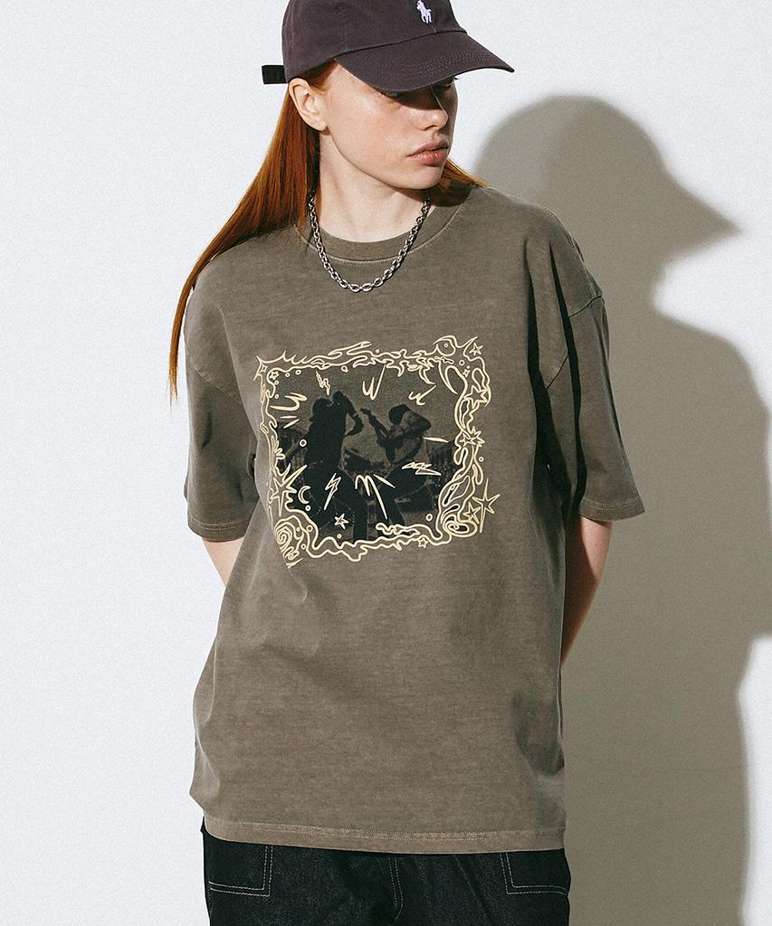 GAKKAI UNIONS Festa Pigment Short Sleeve T-Shirt Khaki Mocha