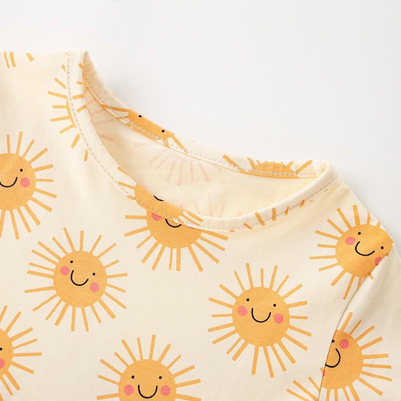 Girls Princess Dress Short Sleeve Cotton Soft Kids 3-8 Years