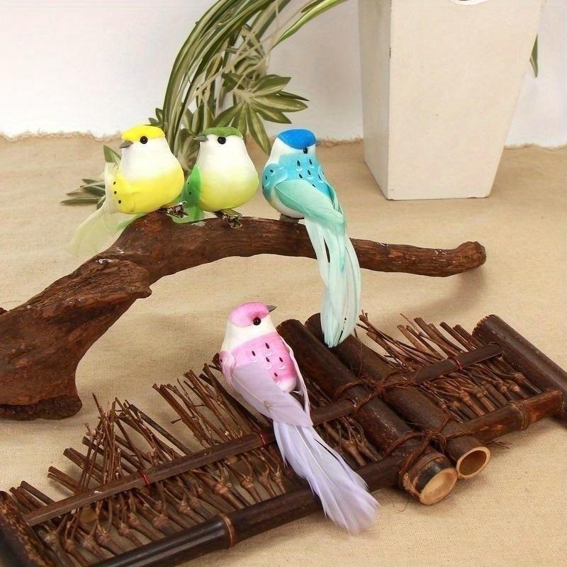 12pcs/box Simulation Artificial Bird Gardening Home Bird Ornament Decoration