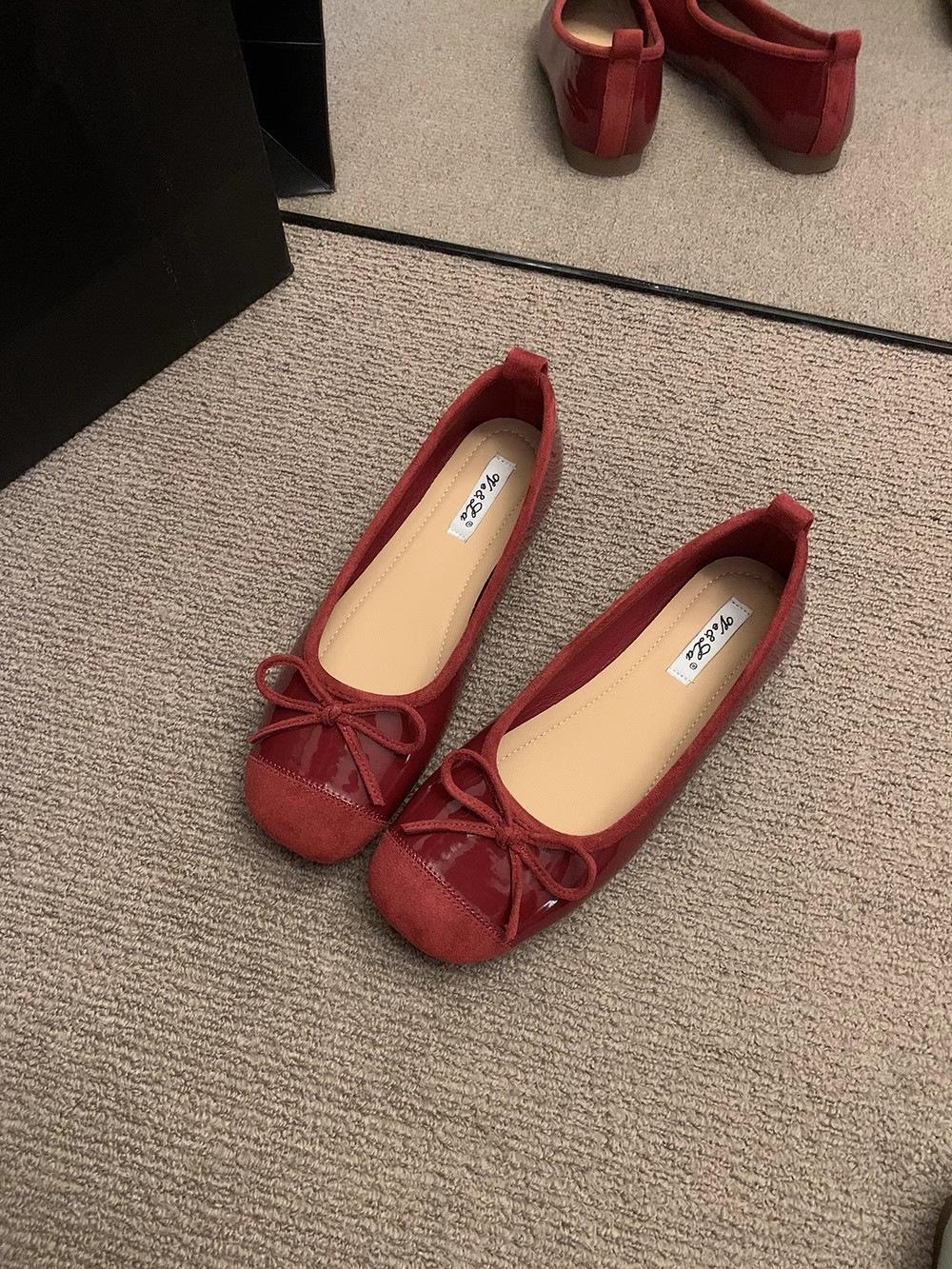 

Korean Version Of French Bow Silver Single Shoes Candy Women S Shoes Flat Shoes Summer Evening Shoes Ballet Shoes 35 красный