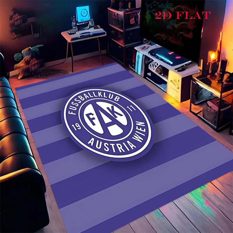 FK Austria Wien Teppich für Wohnzimmer Schlafzimmer Zuhause Sofadekoration, Rutschfeste Bodenmatte für Kinder zum Spielen