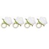 4PCS Rose Napkin Ring Simulated Plastic Reusable Vine Design Napkin Holder Ring for Restaurant