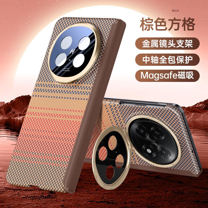 Applicable oppofindn5 mobile phone case center axis anti-drop ultra-thin lens holder magnetic carbon fiber pattern Internet celebrity business