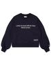 LA MAISON STUDIO Women'S Simple Logo Triangle Embroidered Puff Slim Crop Sweatshirt Navy (Fce3Ts505W)