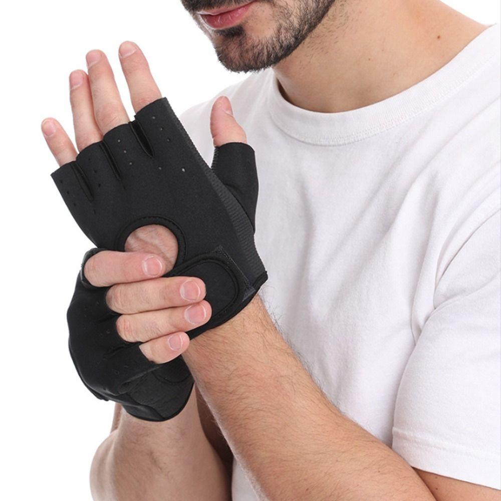 Hollow Back Fitness Gloves Breathable Fitness Gym Mittens Half Finger  Women Men