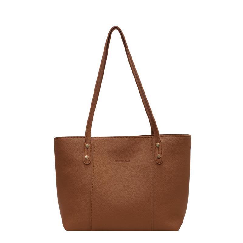 Fashi Solid PU Simple Messenger Bag for Women New Style Large Capacity Commuter Shoulder Bag Hot Selling Niche Top-Handle Bags