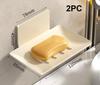 Household Bathroom No-Drill Wall Mounted Space Aluminum Soap Rack Drain Water To Prevent Rust Soap Storage Rack 1/2/3pcs