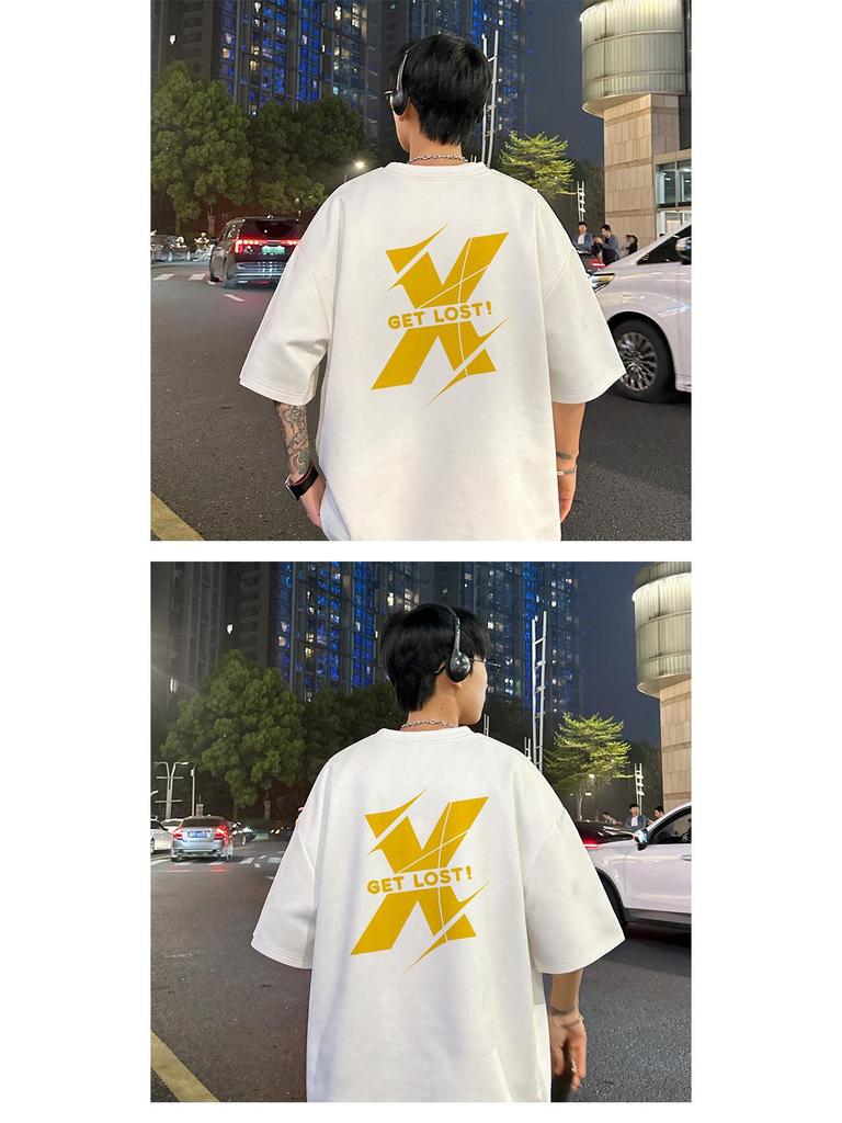 Men's Plus Size Heavyweight Suede Short Sleeve Retro T-Shirt - Summer 2024 Collection