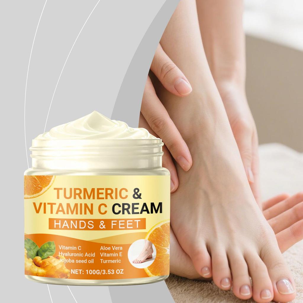 Turmeric Vitamin C Hydrating Foot Cream for Dry Skin - Moisturizes & Revitalizes, Ideal for Autumn & Winter